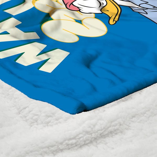 Disney Donald Duck Wake Up Silk Touch Sherpa Throw Blanket 50x60 Inches on Sale