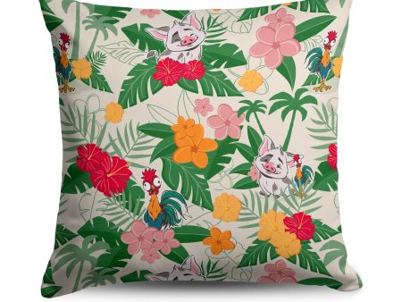 Disney Moana 2 Tropical Pattern Throw Pillow 18X18 Inches For Sale