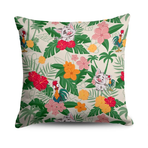 Disney Moana 2 Tropical Pattern Throw Pillow 18X18 Inches For Sale