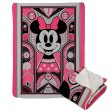 Disney D100 Art Deco Minnie Mink Sherpa Throw Blanket 60x80 Inches Online now