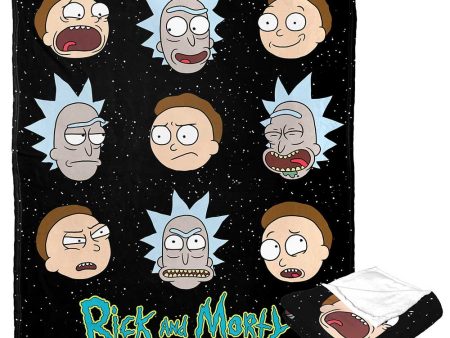 Warner Bros. Rick and Morty Talking Heads Silk Touch Throw Blanket 50x60 Inches Online Hot Sale