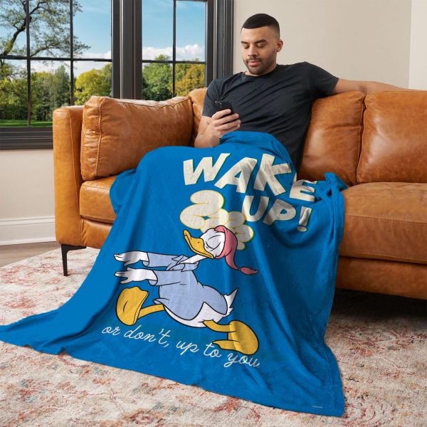 Disney Donald Duck Wake Up Silk Touch Throw Blanket 50x60 Inches Cheap