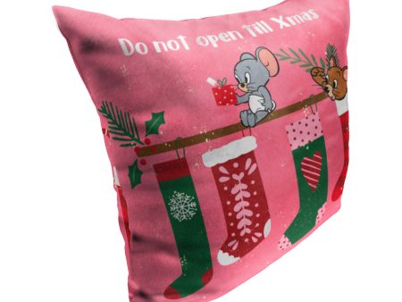 Warner Bros. Tom And Jerry Don t Open Till Xmas Throw Pillow 18x18 Inches Cheap