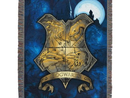 Warner Bros. Harry Potter Moonlit Crest Woven Tapestry Throw Blanket 48x60 Inches Fashion