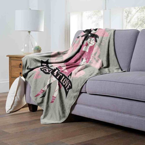 Disney Nightmare Before Christmas Misfit Love Silk Touch Throw Blanket 50x60 Inches For Sale