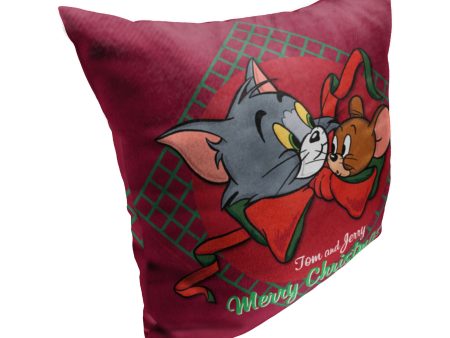 Warner Bros. Tom And Jerry Merry Tom And Jerry Throw Pillow 18x18 Inches Fashion