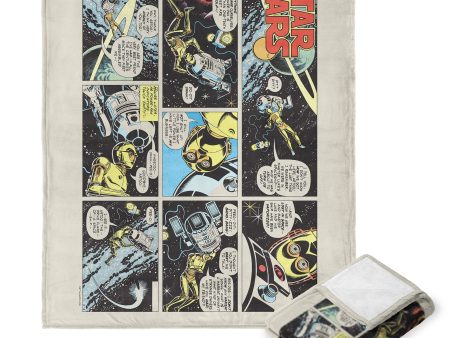 Disney Star Wars Classic Comic Books R2-D2 & C-3PO Silk Touch Throw Blanket 40X50 Inches Sale