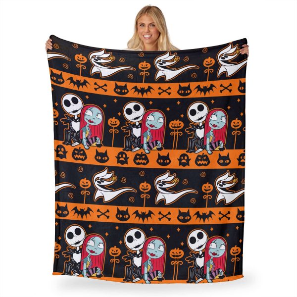 Disney Nightmare Before Christmas Striped Nightmare Silk Touch Throw Blanket 50x70 Inches Sale