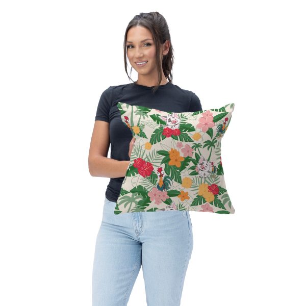 Disney Moana 2 Tropical Pattern Throw Pillow 18X18 Inches For Sale