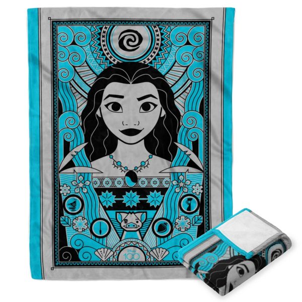 Disney D100 Art Deco Moana Silk Touch Throw Blanket 60x80 Inches Online Sale