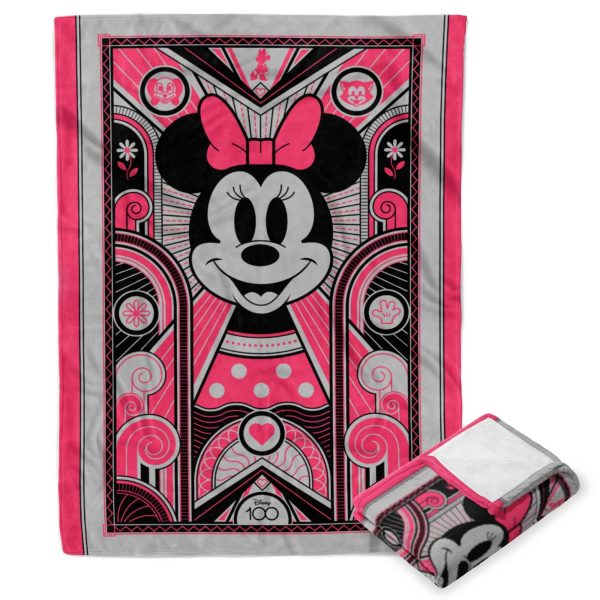 Disney D100 Art Deco Minnie Silk Touch Throw Blanket 60x80 Inches Discount