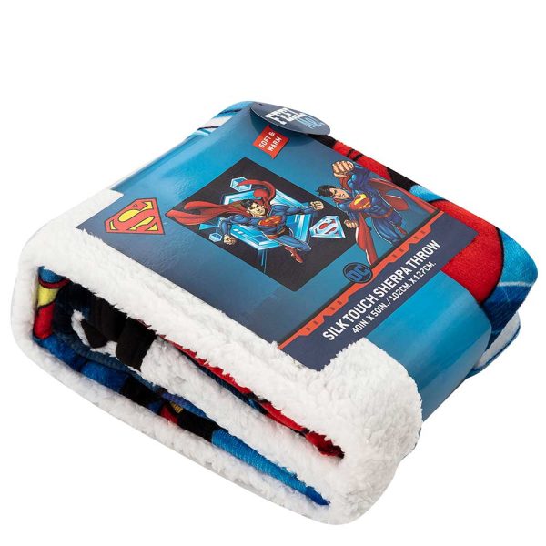 Warner Bros. Superman Superman To The Rescue Silk Sherpa Baby Blanket 40x50 Inches Cheap