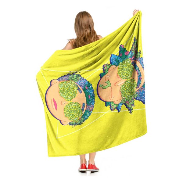 Warner Bros. Rick and Morty Flora Head Silk Touch Throw Blanket 50x60 Inches For Sale