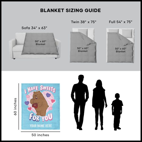 Cartoon Network We Bare Bears Sweets For You Personalized Silk Touch Throw Blanket 50x60 Inches Sale