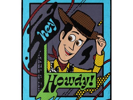 Disney Pixar Toy Story Pop Art Woody Micro Raschel Throw Blanket 46x60 Inches For Sale