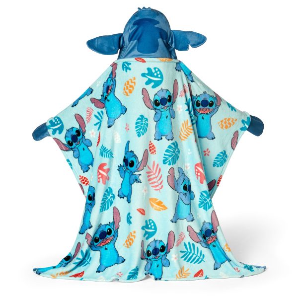 Disney Lilo and Stitch Costal Fun Hooded 3D Sculpted Hood Silk Touch Throw Blanket 40X50 Inches Cheap