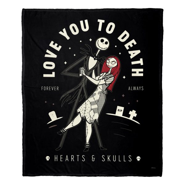 Disney Nightmare Before Christmas Love Till Death Personalization Silk Touch Throw Blanket 50x60 Inches Online Sale