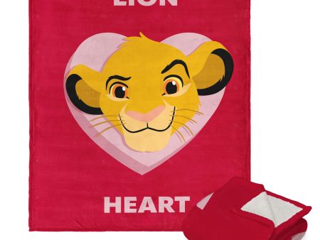 Disney Lion King Lion Heart Silk Touch Sherpa Throw Blanket 50x60 Inches For Sale