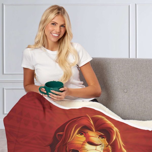 Disney Lion King The King Silk Touch Sherpa Throw Blanket 50x60 Inches Hot on Sale