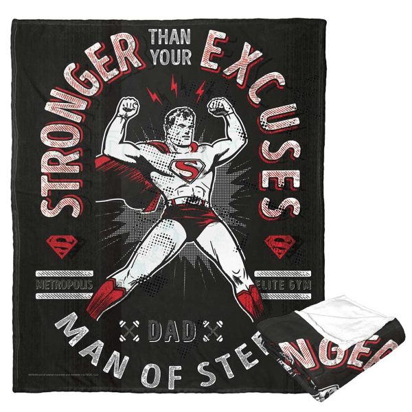 Warner Bros. Superman Stronger Than Excuses Silk Touch Throw Blanket 50x60 Inches on Sale