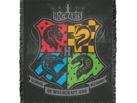 Warner Bros. Harry Potter Heraldry And Hype Jacquard Throw Blanket 46x60 Inches Cheap