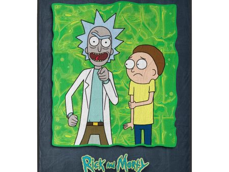 Warner Bros. Rick and Morty Rick Investigates Micro Raschel Throw Blanket 46x60 Inches Sale