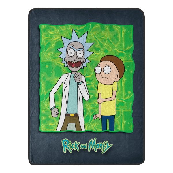 Warner Bros. Rick and Morty Rick Investigates Micro Raschel Throw Blanket 46x60 Inches Sale