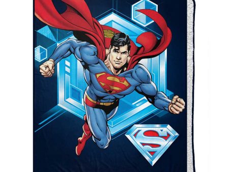 Warner Bros. Superman Superman To The Rescue Silk Sherpa Baby Blanket 40x50 Inches Cheap