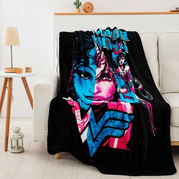 Warner Bros. Wonder Woman Truth Compassion Strength Micro Raschel Throw Blanket 46x60 Inches For Discount