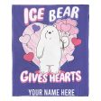 Cartoon Network We Bare Bears Ice Bear Gives Hearts Personalized Silk Touch Throw Blanket 50x60 Inches Fashion