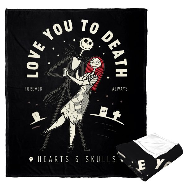 Disney Nightmare Before Christmas Love Till Death Personalization Silk Touch Throw Blanket 50x60 Inches Online Sale