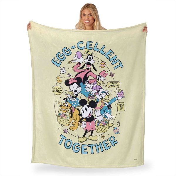 Disney Mickey Mouse Eggcellent Silk Touch Throw Blanket 50x60 Inches Online Hot Sale