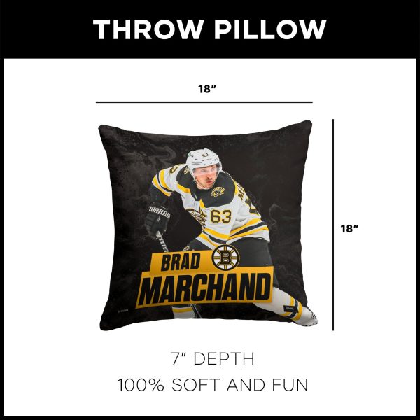 Boston Bruins Brad Marchand NHL Throw Pillow 18X18 Inches Fashion