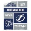 NHL Tampa Bay Lightning Colorblock Personalized Silk Touch Sherpa Throw Blanket 50x60 Inches Hot on Sale