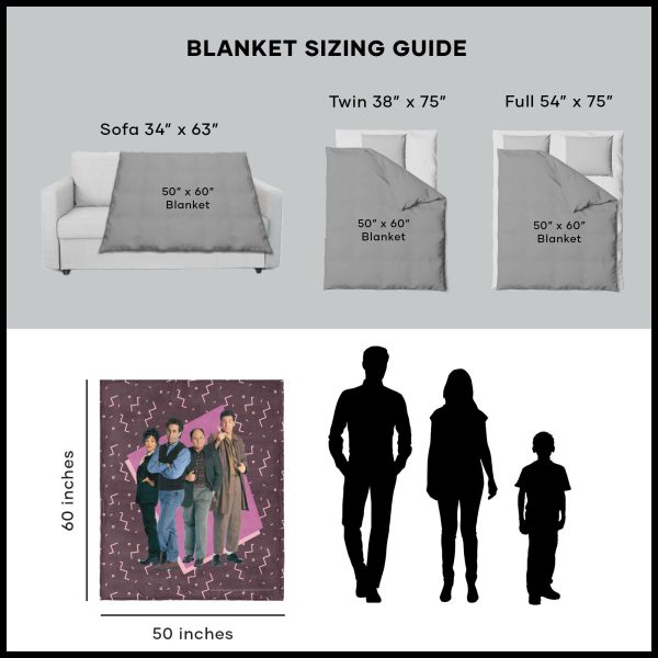 Warner Bros. Seinfeld The Gang Silk Touch Sherpa Throw Blanket 50x60 Inches For Discount