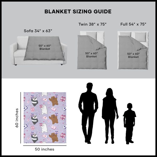 Cartoon Network We Bare Bears Love Letters Silk Touch Throw Blanket 50x60 Inches Discount