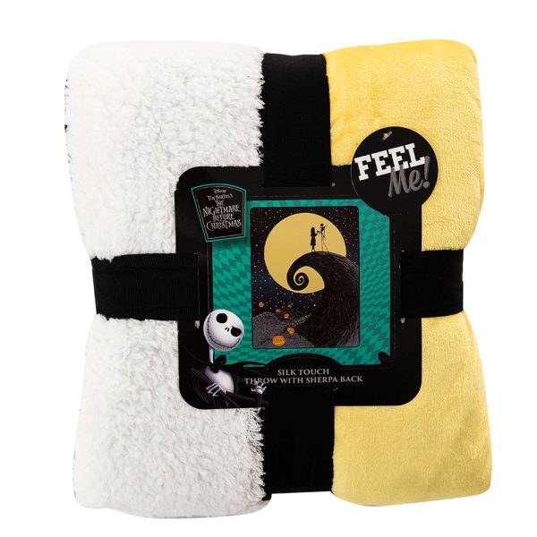 Disney Nightmare Before Christmas Starry Night Silk Touch Sherpa Throw Blanket Twin Size 60x80 Inches on Sale