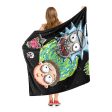 Warner Bros. Rick and Morty Pixelverse Silk Touch Throw Blanket 50x60 Inches Fashion