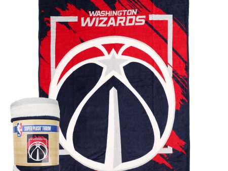 NBA Washington Wizards Dimensional Micro Raschel Throw Blanket 46x60 Inches Hot on Sale