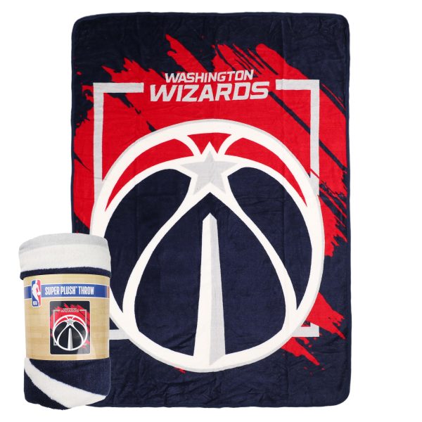 NBA Washington Wizards Dimensional Micro Raschel Throw Blanket 46x60 Inches Hot on Sale