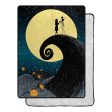 Disney Nightmare Before Christmas Starry Night Silk Touch Sherpa Throw Blanket Twin Size 60x80 Inches on Sale