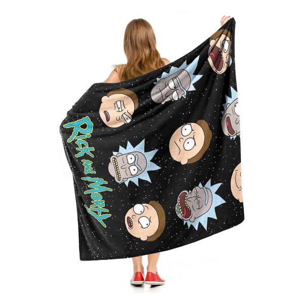 Warner Bros. Rick and Morty Talking Heads Silk Touch Throw Blanket 50x60 Inches Online Hot Sale