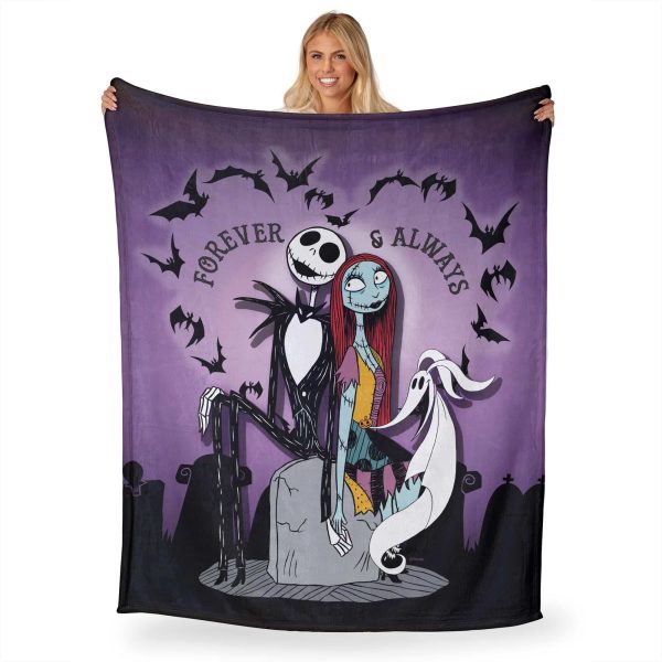 Disney Nightmare Before Christmas Forever and Always Silk Touch Throw Blanket 50x60 Inches Online Hot Sale