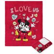 Disney Mickey Mouse I Love Us Silk Touch Throw Blanket 50x60 Inches on Sale