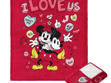 Disney Mickey Mouse I Love Us Silk Touch Throw Blanket 50x60 Inches on Sale