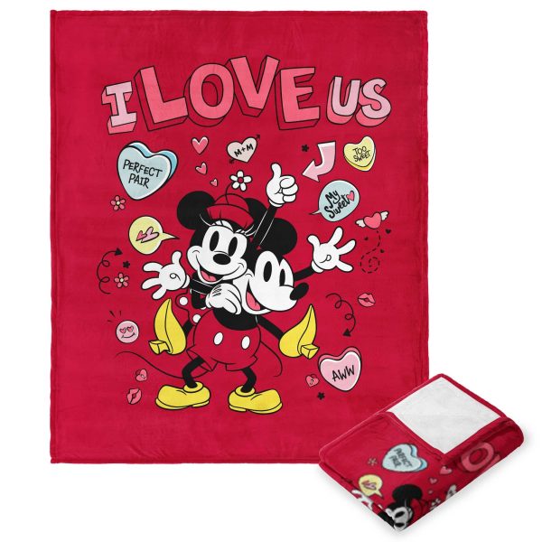 Disney Mickey Mouse I Love Us Silk Touch Throw Blanket 50x60 Inches on Sale