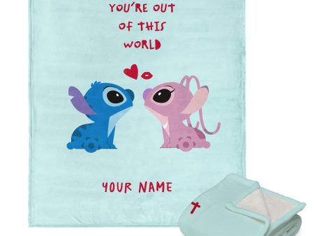 Disney Lilo and Stitch This World Personalized Silk Touch Sherpa Throw Blanket 50x60 Inches Online Sale