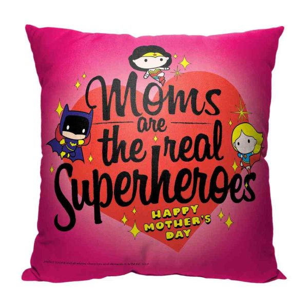 Warner Bros. Superman Moms Are The Real Supers Throw Pillow 18x18 Inches Fashion