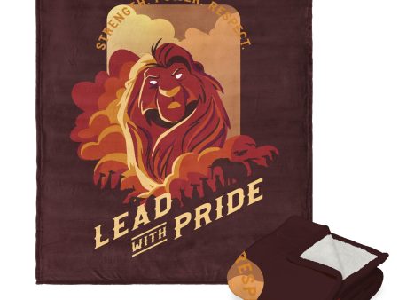 Disney Lion King Lead With Pride Silk Touch Sherpa Throw Blanket 50x60 Inches Cheap