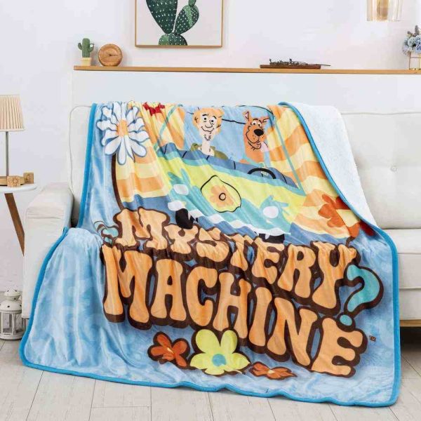 Warner Bros. Scooby-Doo Mystery Van Fun Silk Touch Sherpa Blanket 60x80Inches on Sale